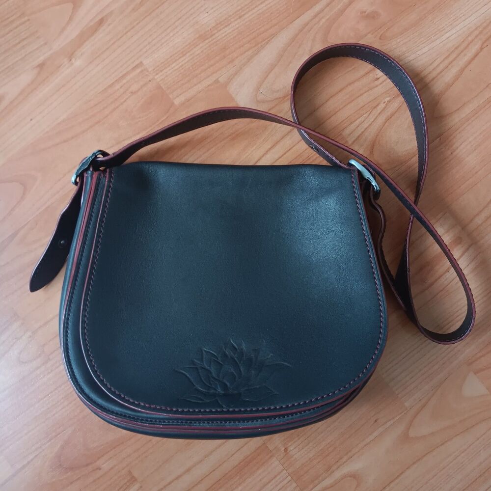 Coach Saddle Bag Womens Messenger Black Leather Crossbody 1941 SD-20115 Heritage